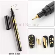 Chrome Gold Polish Nail Art Marker Pen Acrylic Painting Gel