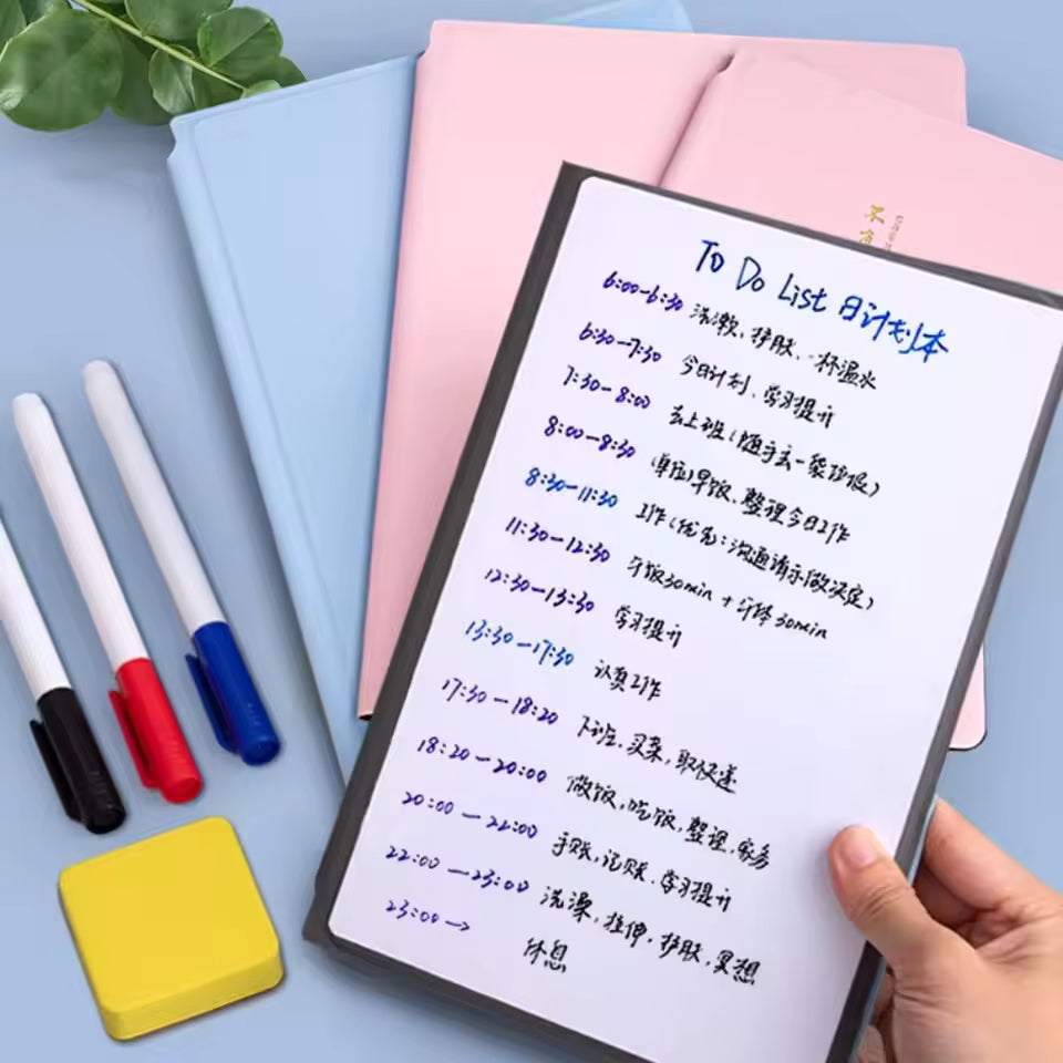 A4/A5 Erasable Memo Pad With Whiteboard Pen Erasing Cloth
