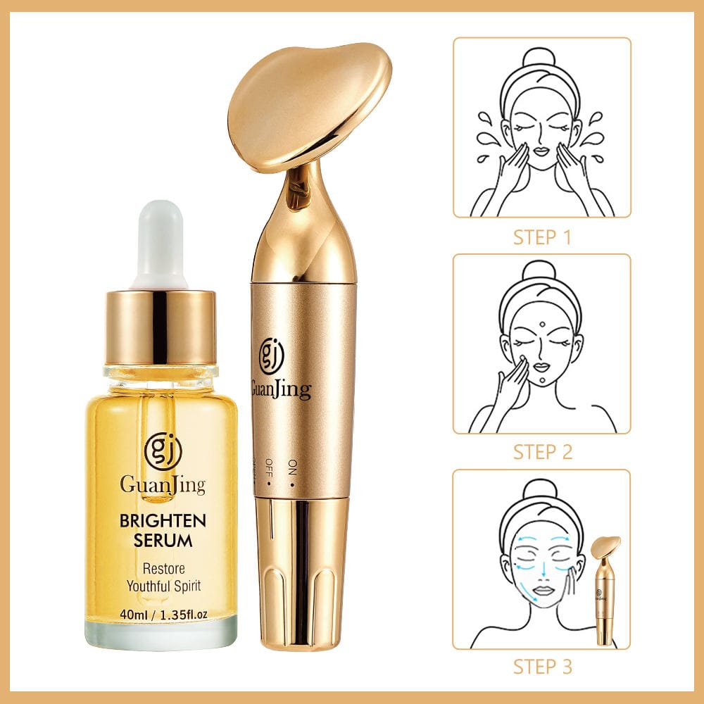 Guanjing Brighten Serum 40Ml With Facial Massager